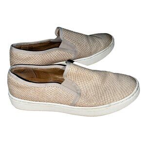 Sofft Somers Animal Skin Slip On Casual Leather Sneakers Sz 7.5 Womens Beige